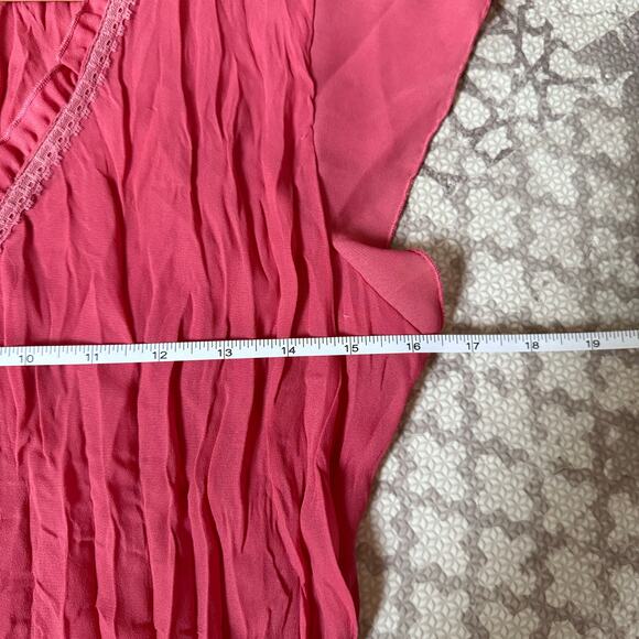 Vintage Y2K  Pink Sheer Delicate Lace Ruffle Top Size Large Coquette Feminine - Picture 6 of 8